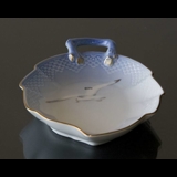 Seagull Service with gold, small leaf shaped pickle dish 19cm, Bing & Grondahl no. 356 or 198