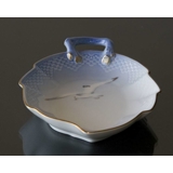 Seagull Service with gold, small leaf shaped pickle dish 19cm, Bing & Grondahl no. 356 or 198