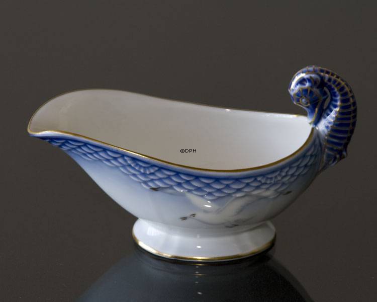 Mågestel med guld, lille sauceskål eller smørnæb, Bing & Grøndahl nr. 561 eller 12