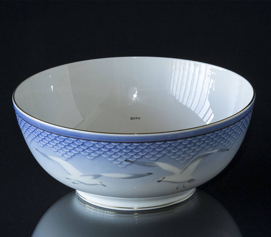 Mågestel med guld, stor skål rund, Bing & Grøndahl nr. 579