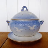 Seagull Service with gold, tureen with dish, large, capacity 4 l., Bing & Grondahl - Royal Copenhagen