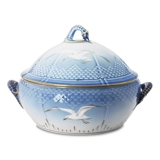 Seagull Service with gold, tureen, large, capacity 4 l.,Ø 27.5 without handle, Bing & Grondahl no. 666