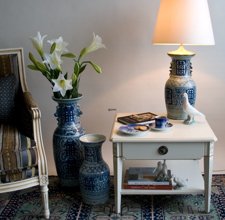 Kinesisk antik vase med Double Happiness, 40cm