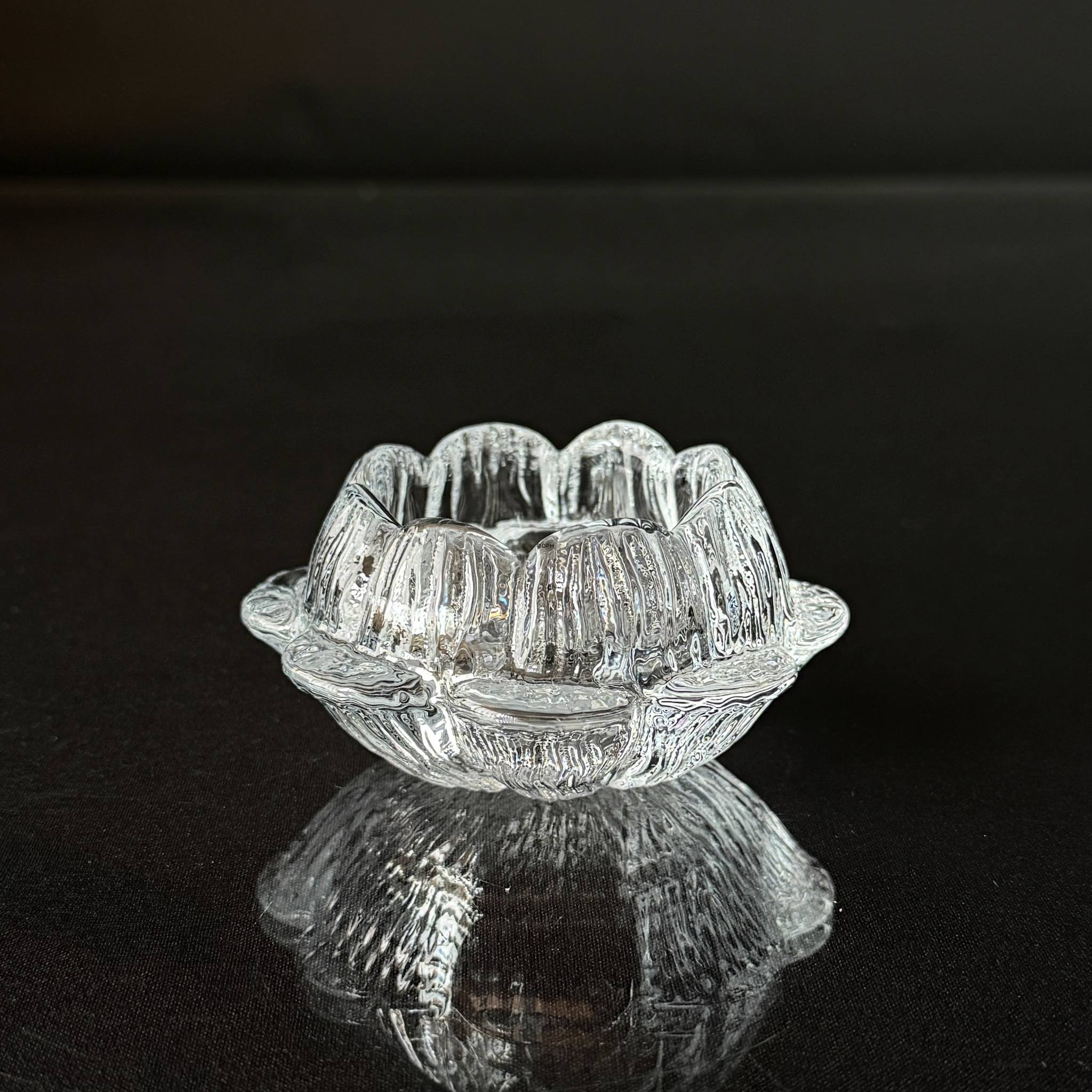 Holmegaard Åkande lysestage, lille, klar glas, 9 cm