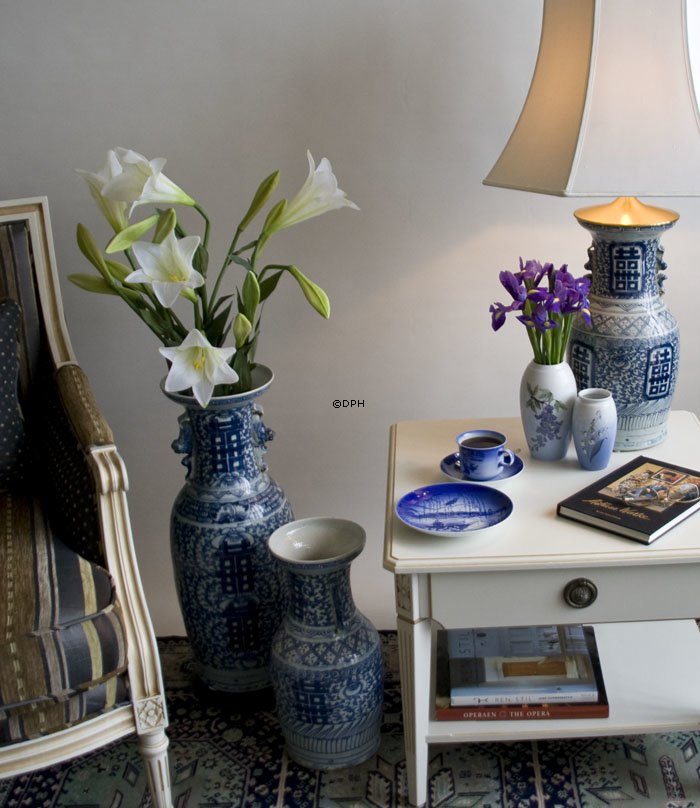 Kinesisk antik vase med Double Happiness, 40cm