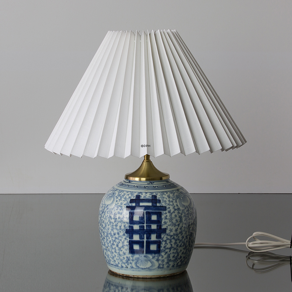Kinesisk antik bordlampe med Double Happiness