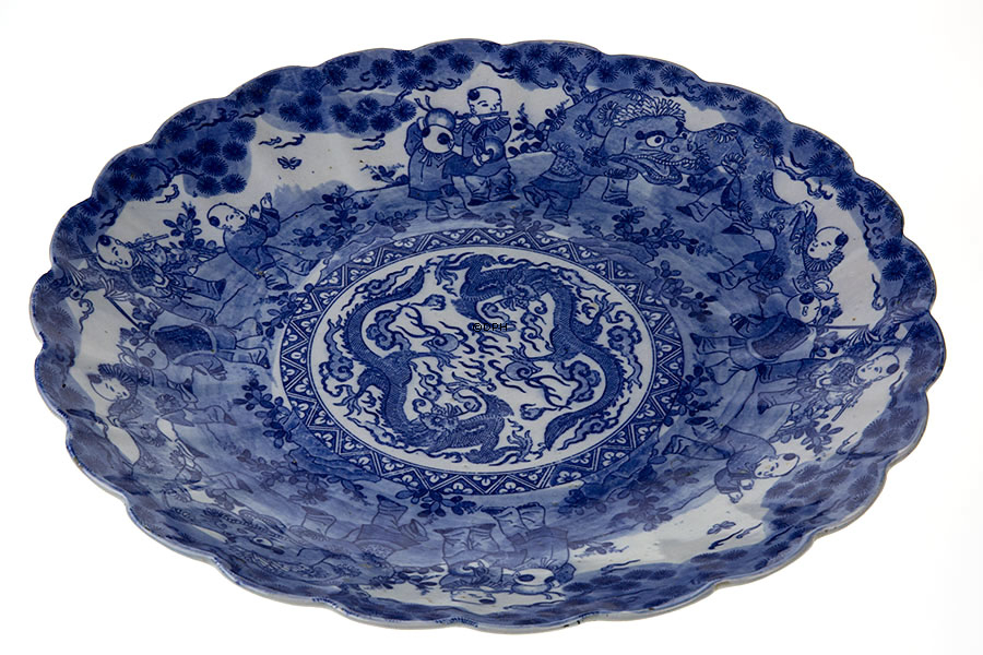 STOR Antik Kinesisk platte/fad Ø 40 cm