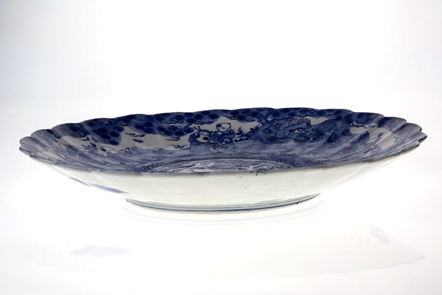 STOR Antik Kinesisk platte/fad Ø 40 cm