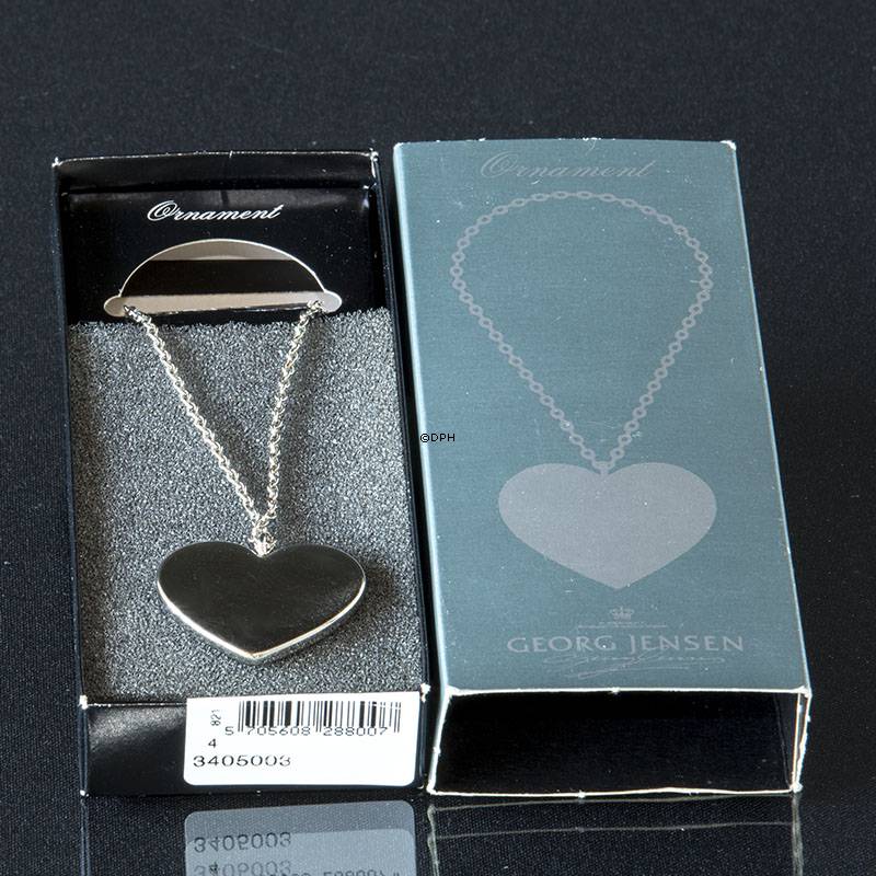 Hjerte Ornament - Georg Jensen,1990, platineret SØLV