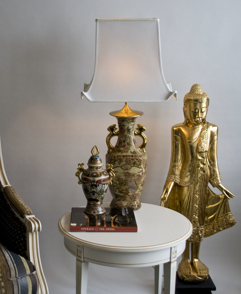 Kinesisk Tempel krukke med guldøre