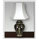 Sekskantet lampeskærm 33 cm i højden, hvid silke