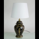 Balck table lamp with golden motif