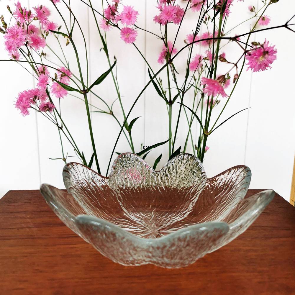 Holmegaard Koral skål, mellem, Klar glas