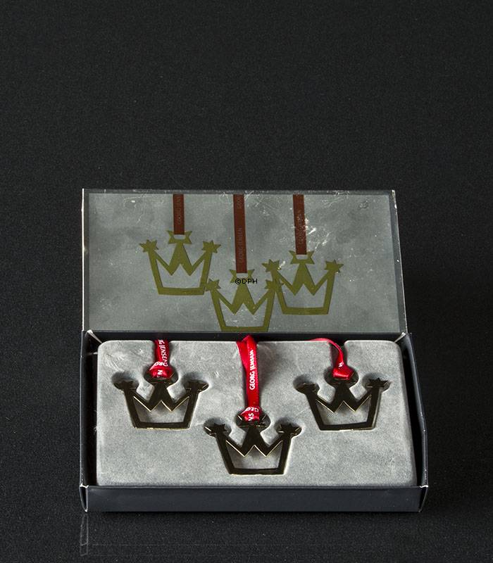 Gavemærrke, julekrone med stjerner 3 stk., Georg Jensen