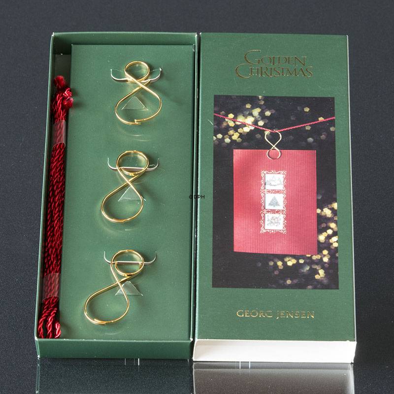 Georg Jensen Juleclips, lille, forgyldt, 3 stk