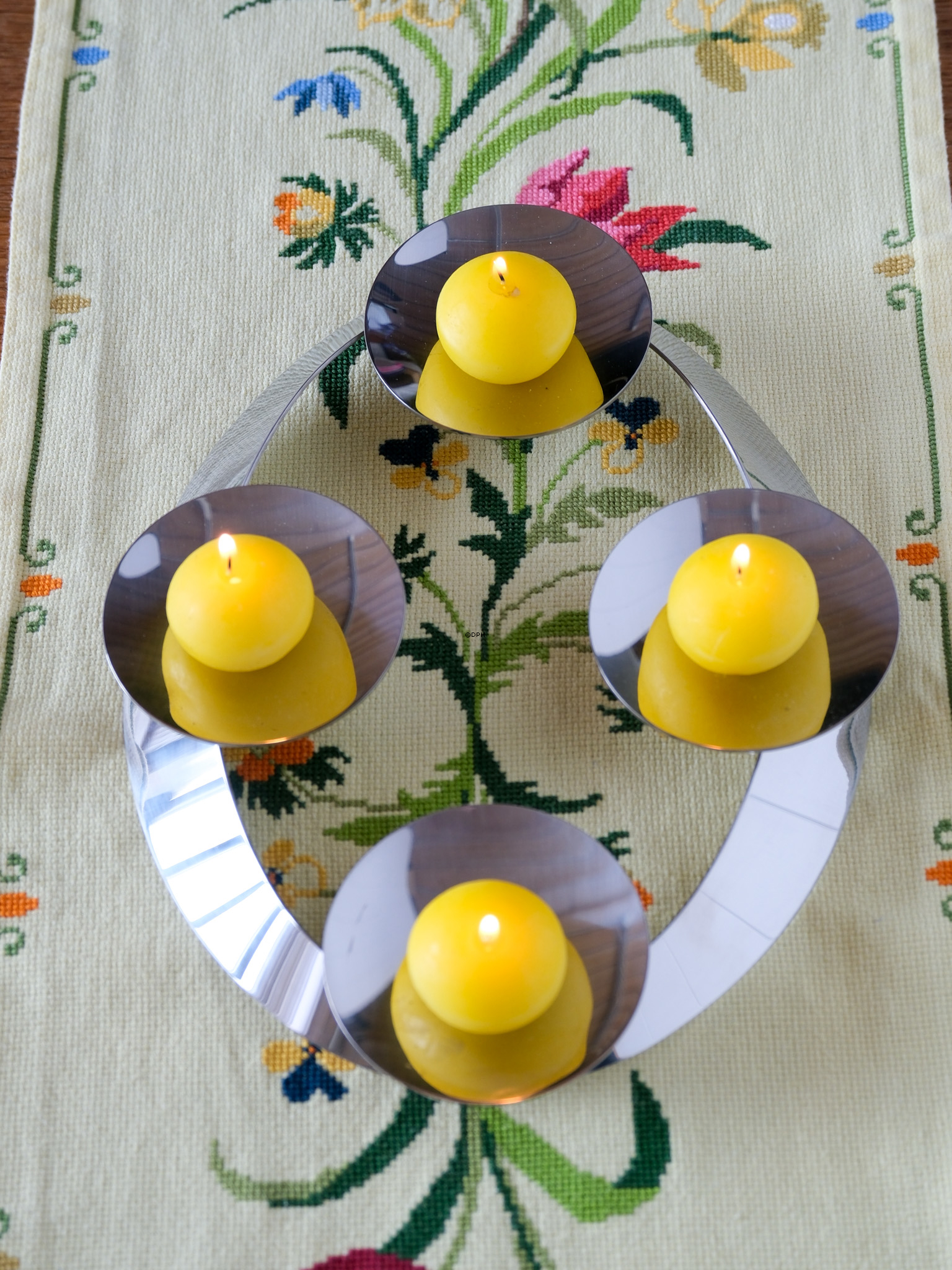 Rustfri stål adventsstage til bloklys - Georg Jensen