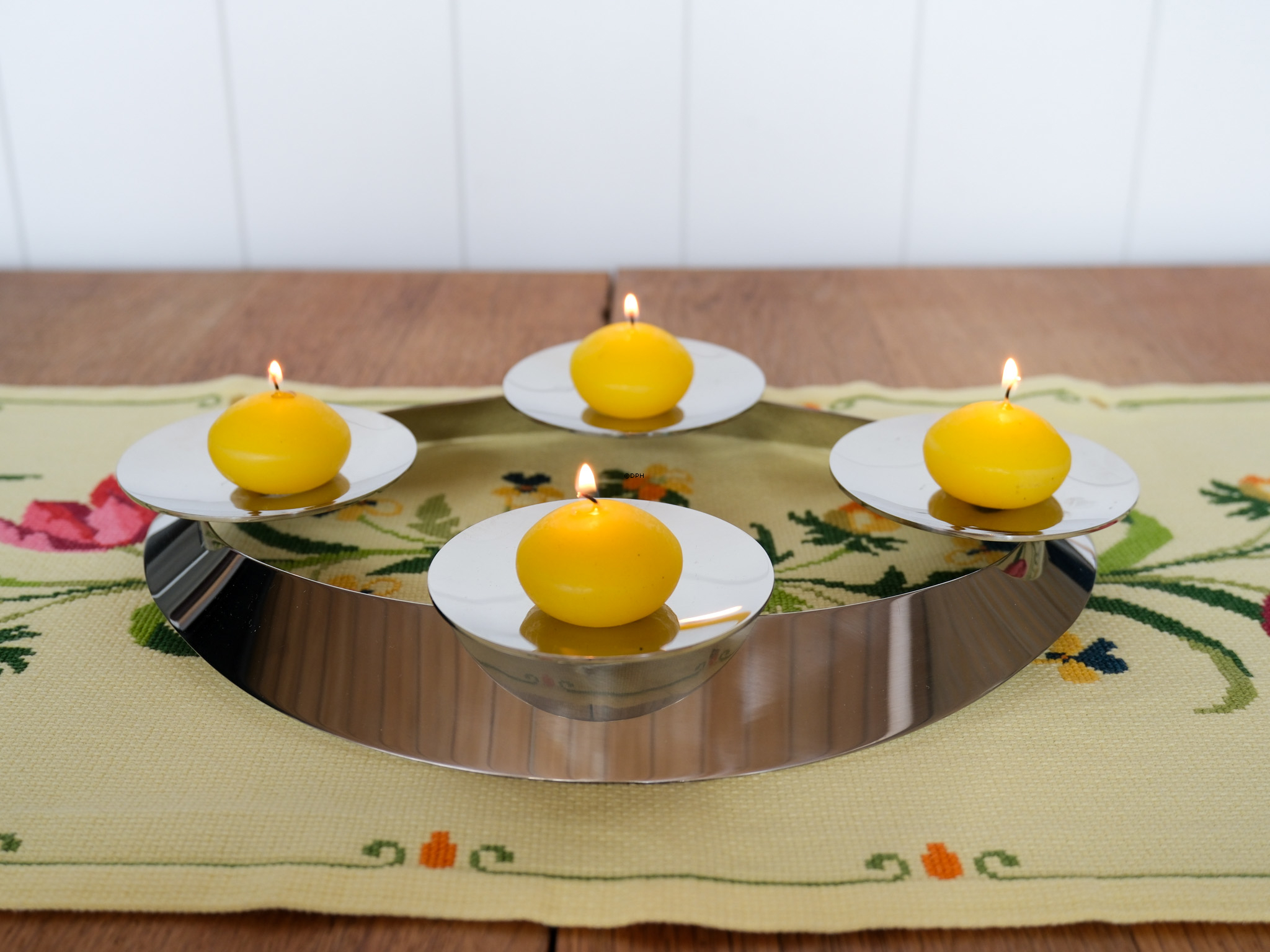 Rustfri stål adventsstage til bloklys - Georg Jensen