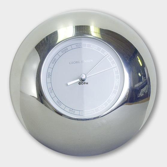 Georg Jensens "Luna" barometer 14 cm tin m/hvid skive