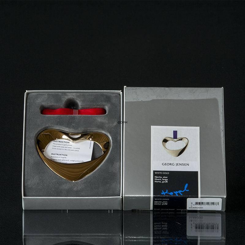 Georg Jensen ornamenter hjerte, hvidguld, stor