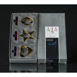Georg Jensen ornamenter hjerte, stjerne og kugle, 3 stk. lille