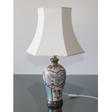 Hexagonal lampshade height 33 cm, white silk fabric