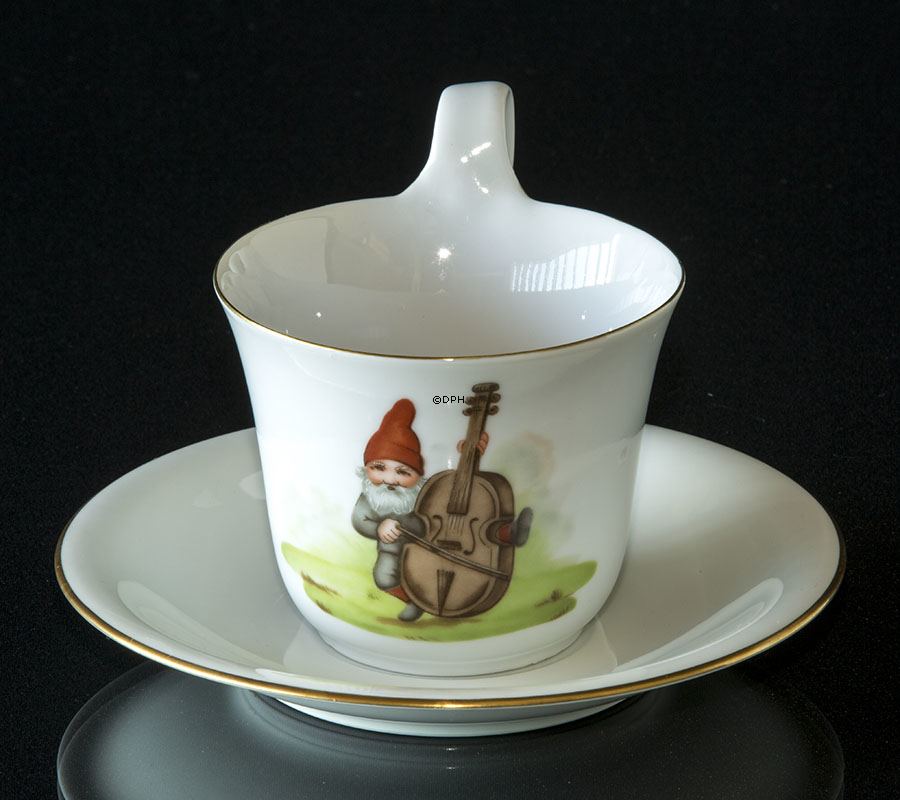 Bing & Grøndahl Julekop med nisse, der spiller kontrabass