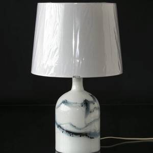 Holmegaard Lamp Art 2 med blå dekoration, bordlampe 28 cm - Udgået af produ...