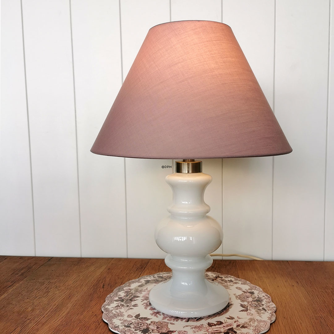 Rund lampeskærm høj model 20 cm i højden, rosa chintz stof