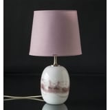 Rund cylinderformet lampeskærm 21 cm i højden, rosa chintz stof