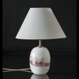 Holmegaard Sakura table lamp, oval with rose stribes, without shade - Discontinued