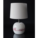 Holmegaard Sakura table lamp, LARGE, round with rose stribes, without shade - Discontinued