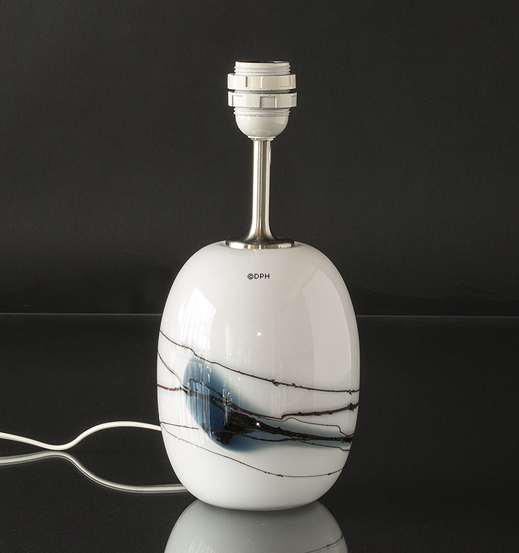 Holmegaard Sakura lampe, Lille med blå striber Oval Uden skærm - Udgået af produktion