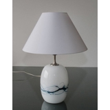 Holmegaard Sakura table lamp, LARGE, oval with blue stribes, without shade - Discontinued