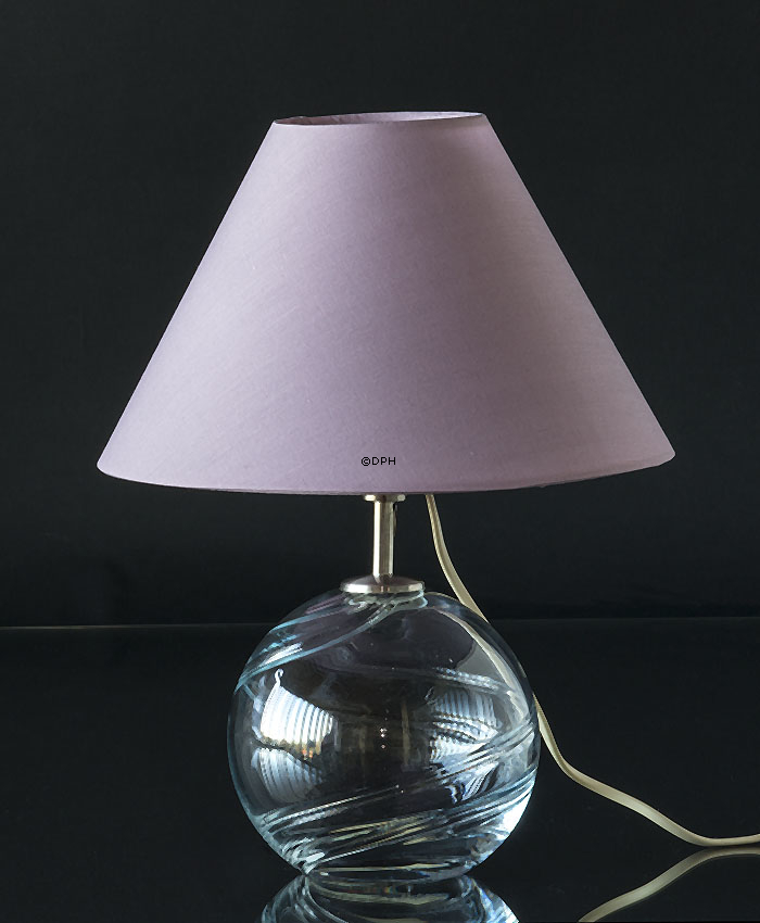 Rund lampeskærm høj model 16 cm i højden, rosa chintz stof