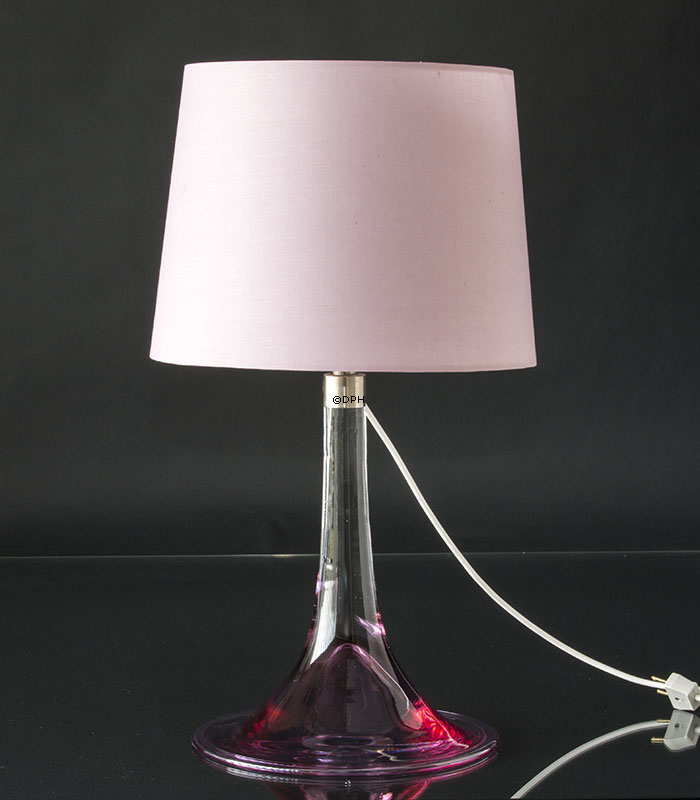 Rund cylinderformet lampeskærm 24 cm i højden, rosa chintz stof