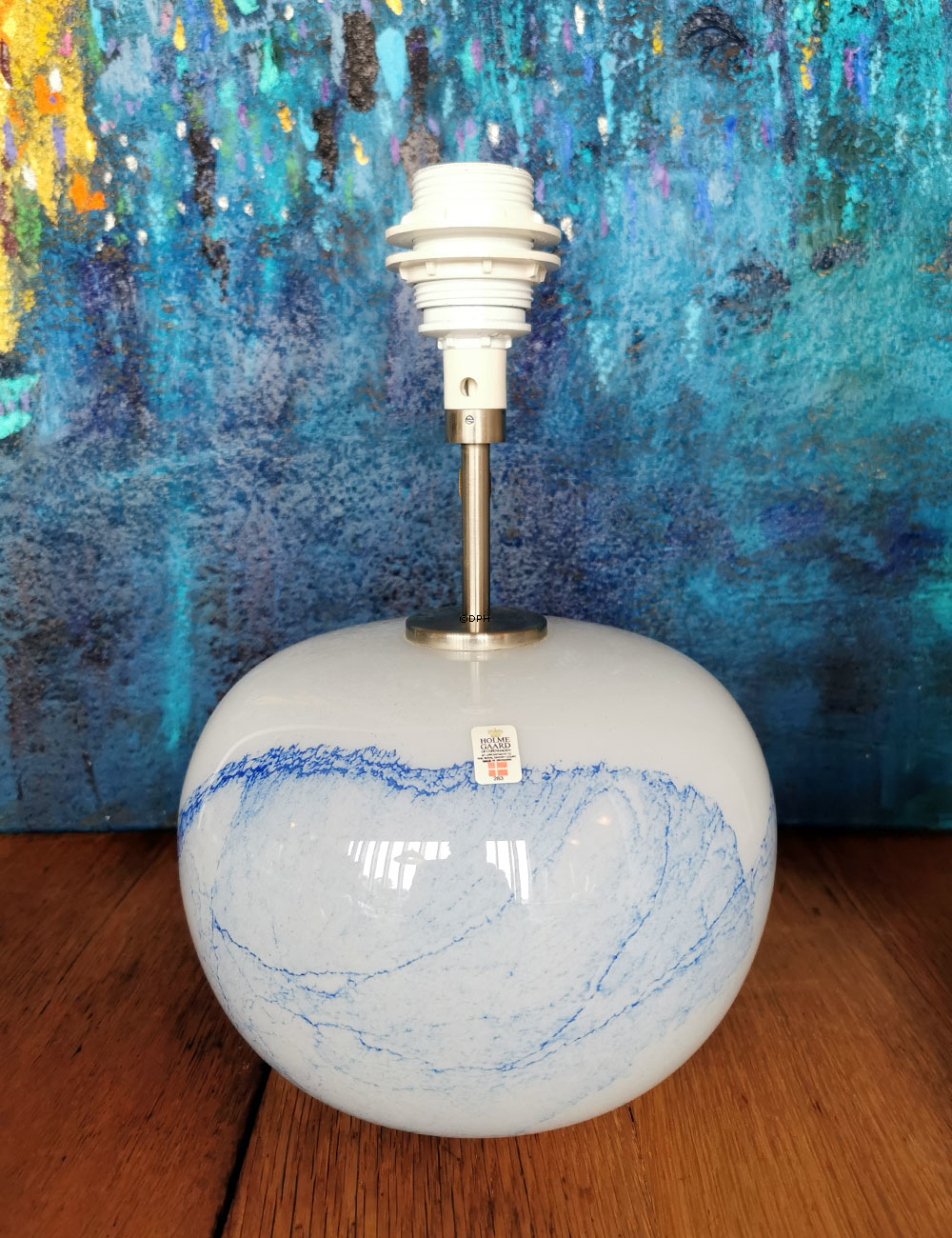 Holmegaard Jasmin bordlampe, blå, lille (uden skærm) - Udgået af produktion