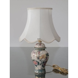 Octagonal lampshade with curves height 24 cm covered with off white silk fabric