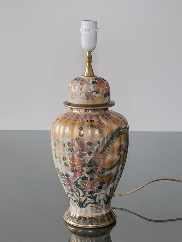 Kutani bordlampe med fugl