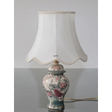 Octagonal lampshade with curves height 24 cm covered with off white silk fabric