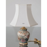 Sekskantet lampeskærm 22 cm i højden, hvid silke