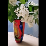 Red Glass Vase, 25cm, Glass Art, Hand Blown