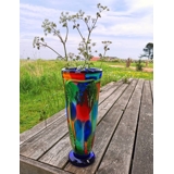 Blue Glass Vase, Large Floor Vase, 42cm, Hand Blown,