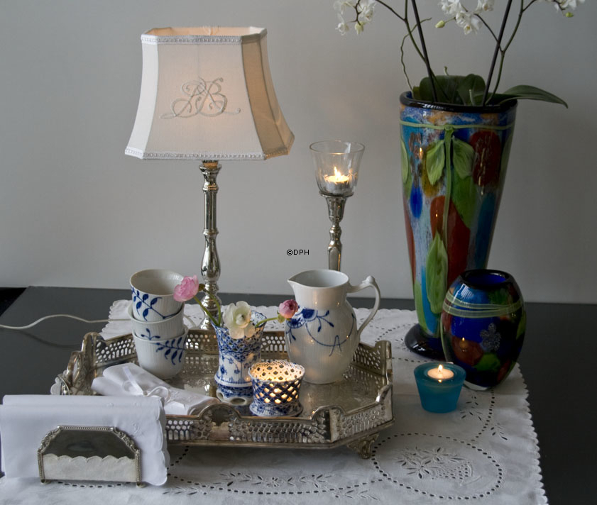 Blå Glasvase - stor gulvvase, 42cm, Glaskunst,