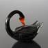 Glas svane i mundblæst i sort, Højde: 15cm, Glaskunst, | Nr. 4320 | DPH Trading