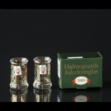 Holmegaard Christmas Dram Glasses 1989, set of 2