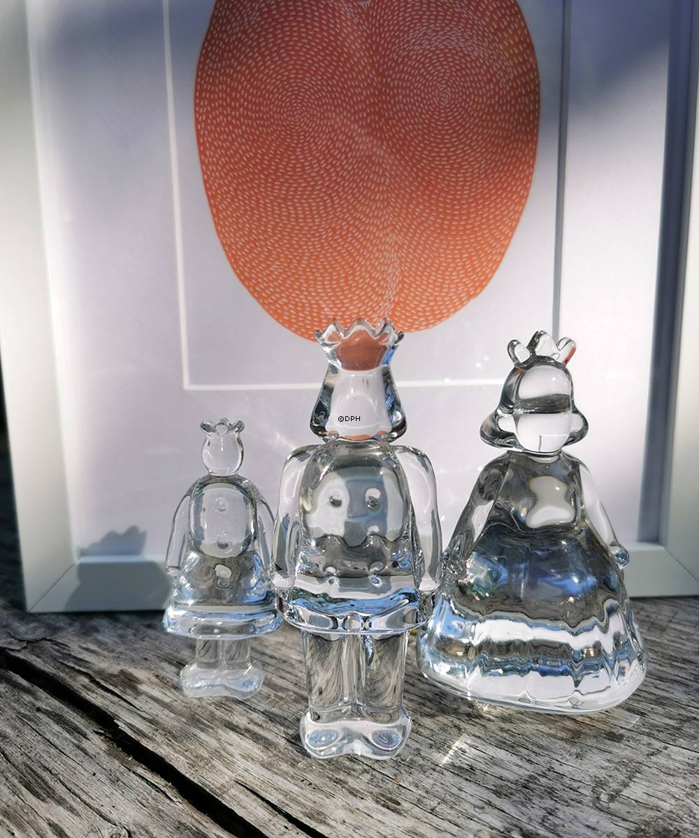 Holmegaard Fantasia mini skulpturer, sæt med kongefamilie