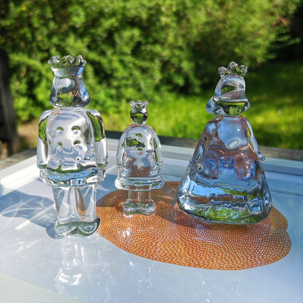 Holmegaard Fantasia mini skulpturer, sæt med kongefamilie