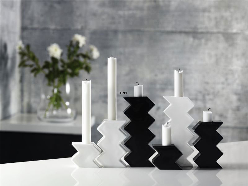 Holmegaard Connection lysestage, mellem, opal hvid