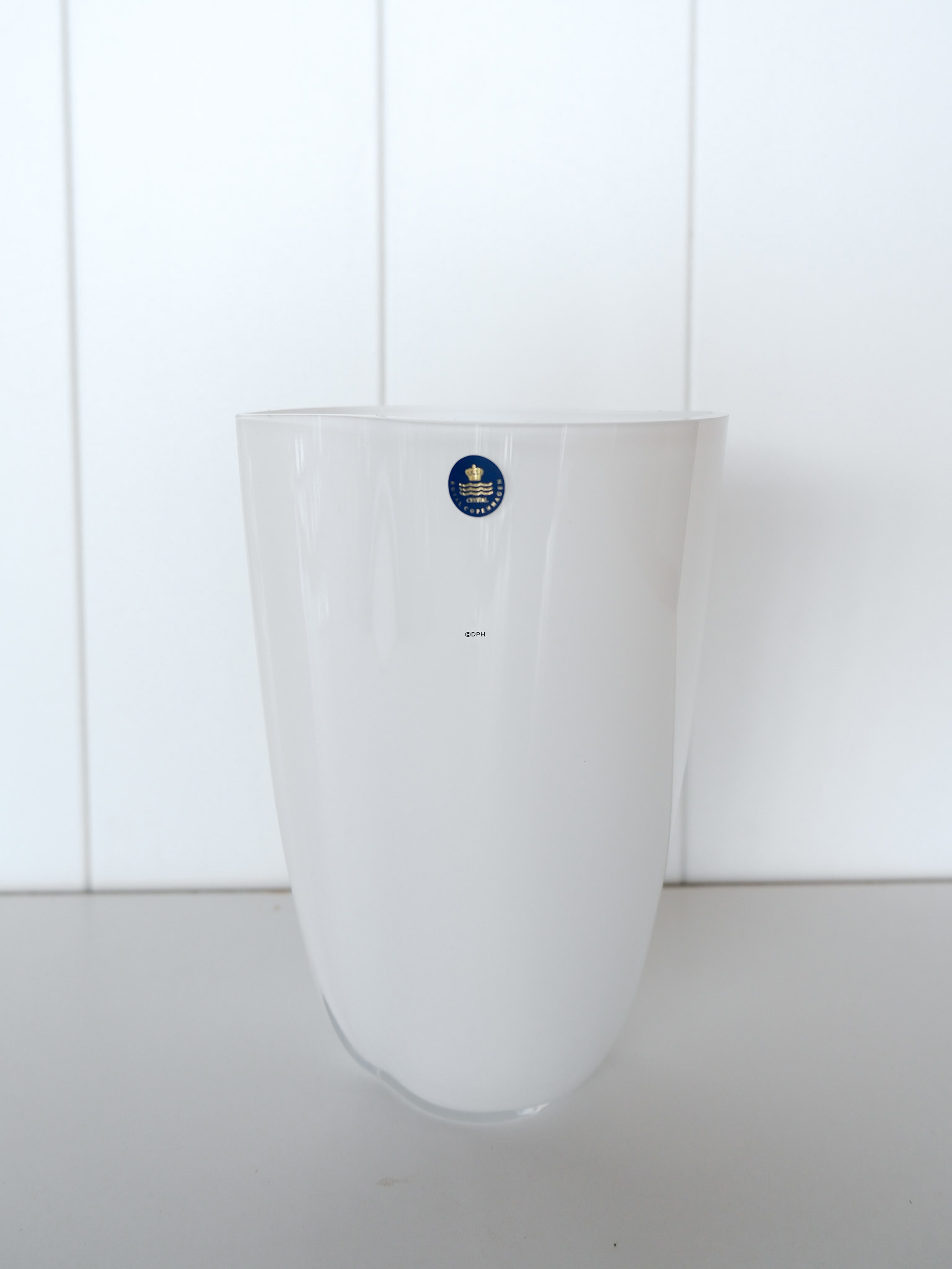 Holmegaard Duet vase, Opal hvid