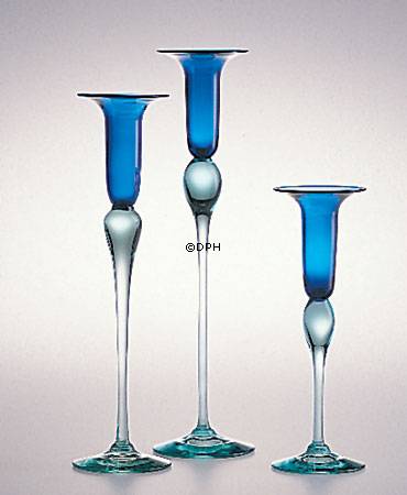 Holmegaard Harlekin lysestage, blå, lille